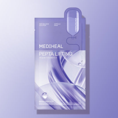 MEDIHEAL Pepta Lifting Ampoule+Hyalu Moist Essence+Calming Water Mask 30 Sheets