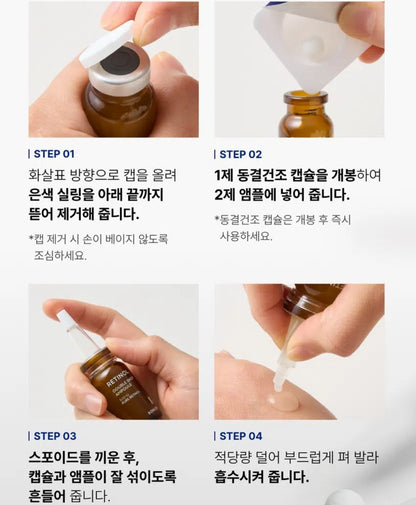 2EA Boncept Retinol Freeze-Dried Double Shot Ampoule Kit -Firming-Antiaging