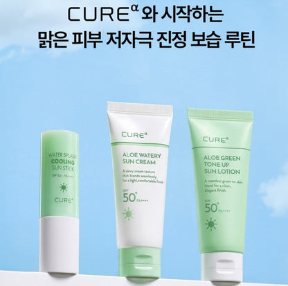 CUREα Calming Aloe Ampoule (30ml)+Water Splash Cooling Sun Stick (SPF 50+, PA++++)