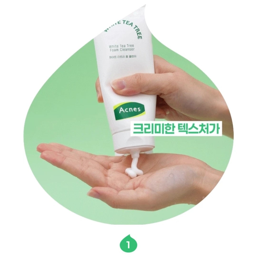 Acnes White Tea Tree Calming Toner 200 mL / 6.76 fl. oz.+Foam Cleanser 100 mL / 3.38 fl. oz.
