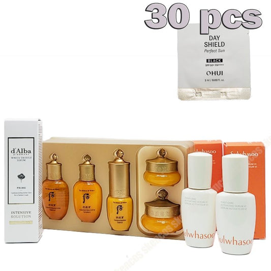 Sulwhasoo/Whoo Travel Kits/Serum 2EA/1oz/Dalba Mist/Eye Cream Samples/Pouch
