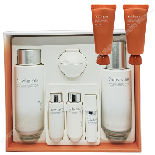 Sulwhasoo The Ultimate S Enriched Water&Emulsion Set+Clarifying Mask EX 2.36 fl oz/Peel Off