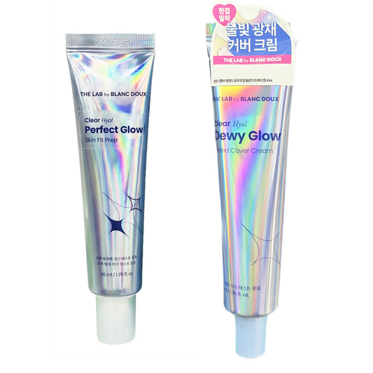 THE LAB by Blanc Doux Clear Hyal Perfect Glow Skin Fit Prep (40 ml) + Tinted Cover Cream (40ml)