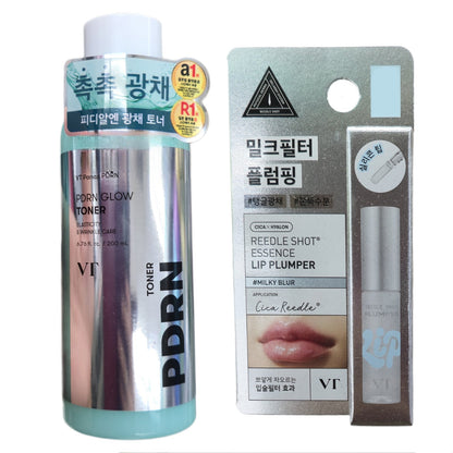 VT PDRN Glow Toner 200ml+Lip Plumper [01 MILKY BLUR] -Glow-Luminous