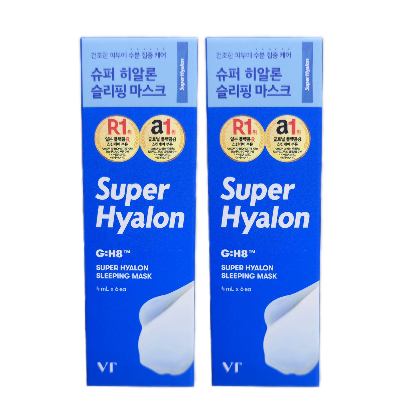 1+1 / VT 超级透明质酸睡眠面膜 4ml x 6 片（12-18 支）/舒缓/韩国美容