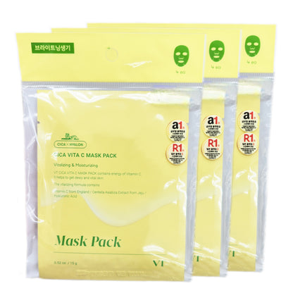 VT Cica Vita C Mask Pack 12 Sheets/Brightening/Soothing/Glow Skin/Vitality/Korea