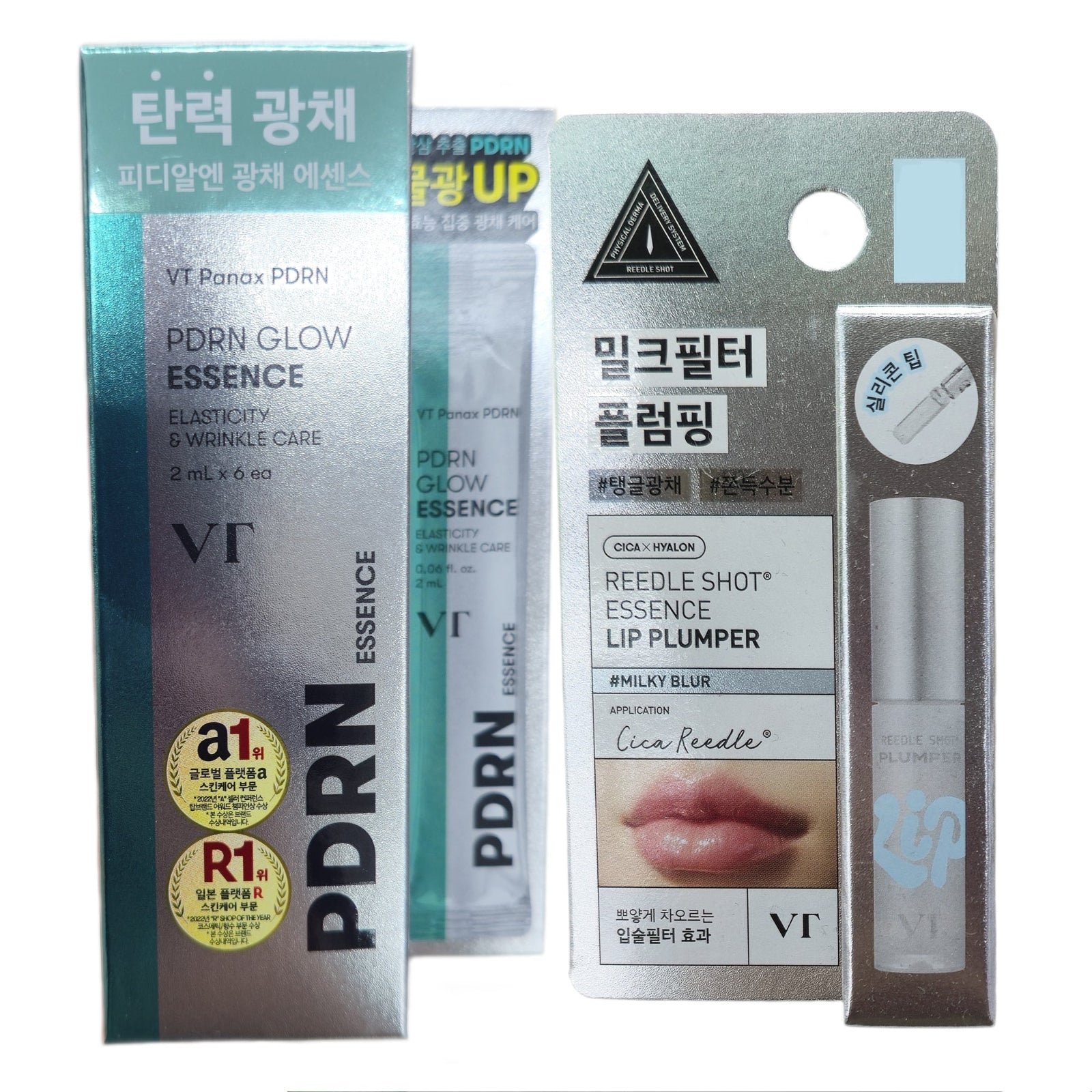 VT PDRN Glow Essence (2ml x 6ea)+Lip Plumper [01 MILKY BLUR] -Glow-Luminous