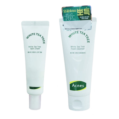 Acnes White Tea Tree Spot Cream 30 mL / 1.01 fl. oz.+Foam Cleanser 100 mL / 3.38 fl. oz.