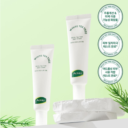 Acnes White Tea Tree Calming Toner 200 mL / 6.76 fl. oz.+Spot Cream 30ml / 1.01 fl.oz.+Foam Cleanser 100 mL / 3.38 fl. oz.