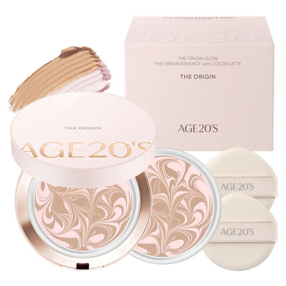 AGE 20's The Origin 精华粉饼+补充装 1EA 套装/亮泽/粉底/黄色/红色皮肤