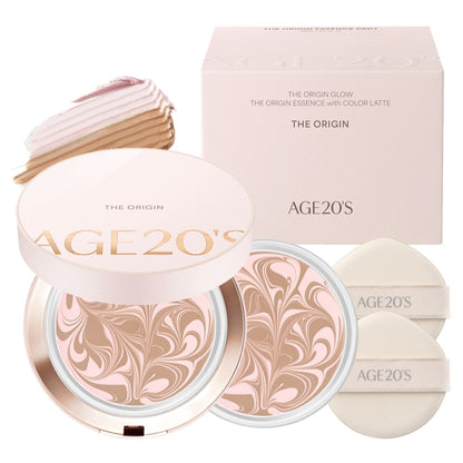 AGE 20's The Origin 精华粉饼+补充装 1EA 套装/亮泽/粉底/黄色/红色皮肤