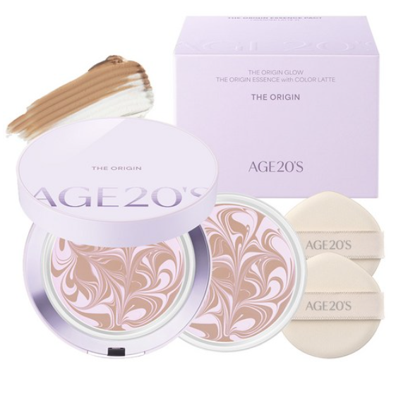 ✨ AGE20'S The Origin Essence Foundation Pact 💜 No. 21/23 Lavender Latte + 1 Refill