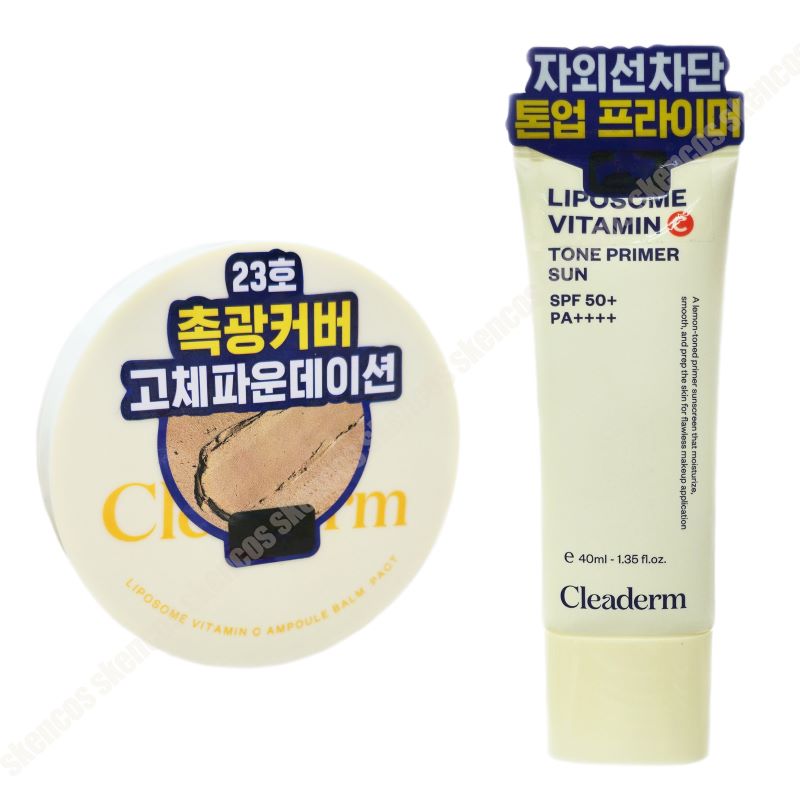 Cleaderm Liposome Vitamin C Freckle Ampoule Balm Pact(No. 23) 10g+Tone Primer Sun 40ml