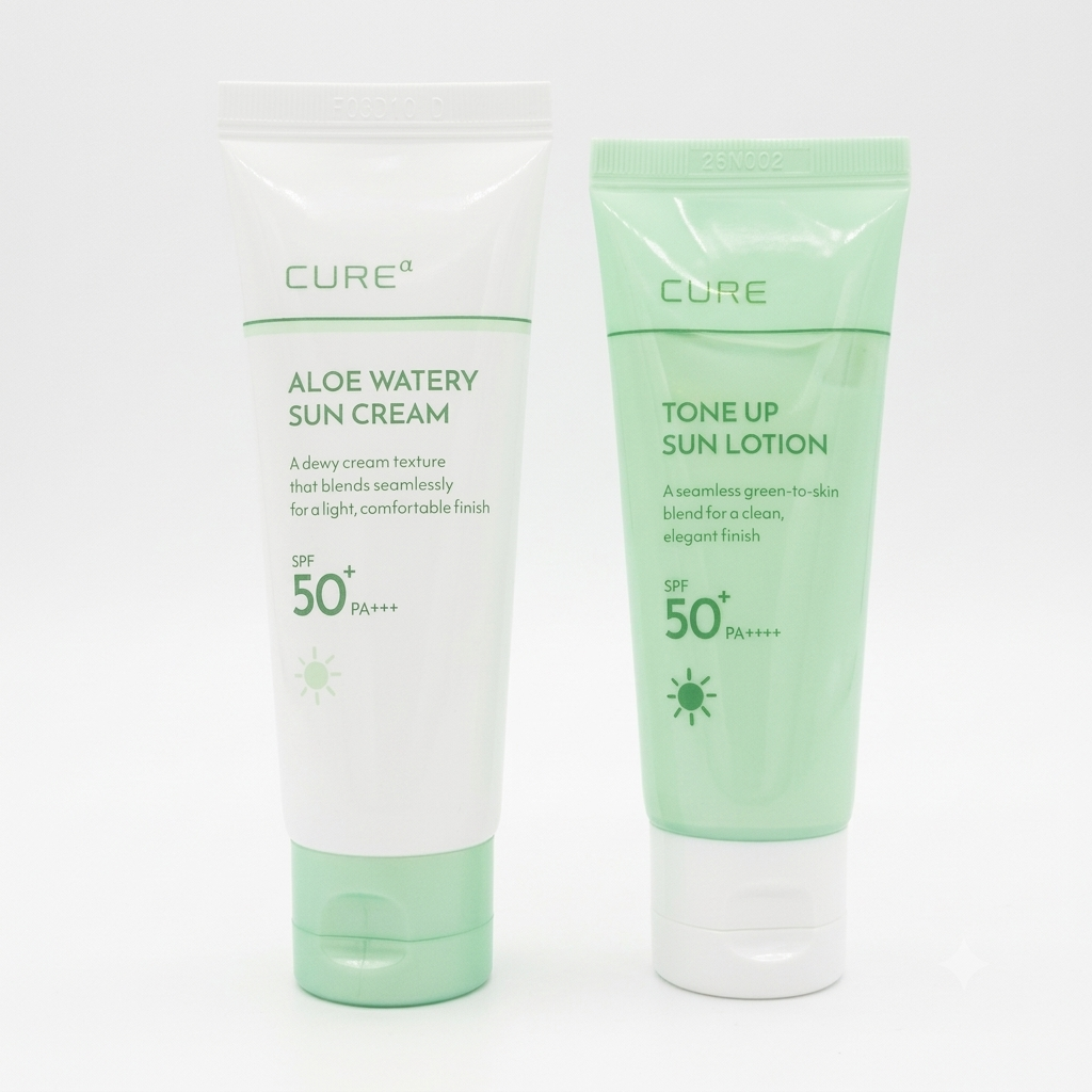CURE α Aloe Watery Sun Cream 40ml SPF 50+ PA+++ & Sun Lotion