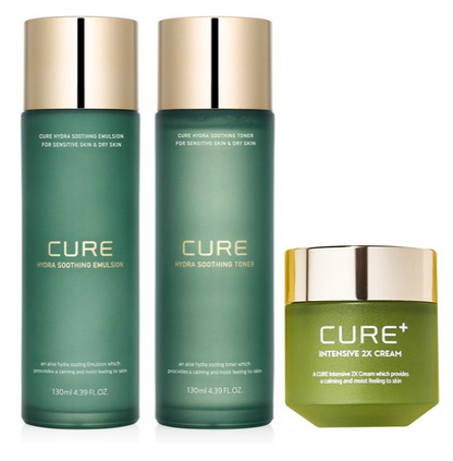 Cure Hydra Soothing 3 Items Set/Toner+Emulsion+Cream/Aloe/Wrinkle/Moisture