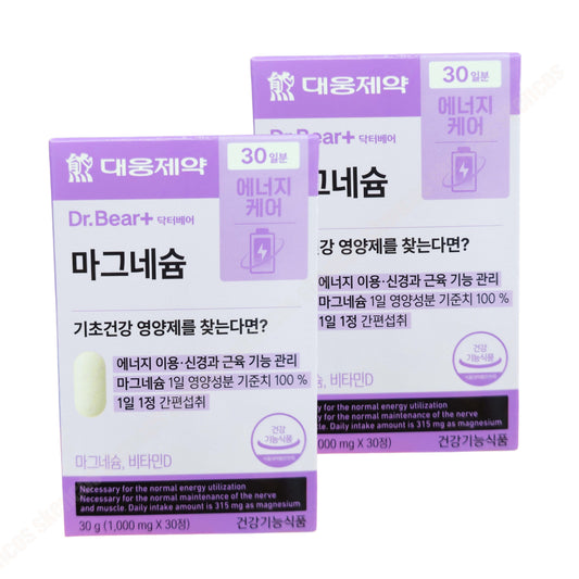 Dr. Bear Magnesium & Vitamin D 30 Tablets x 2EA/ 60 Days