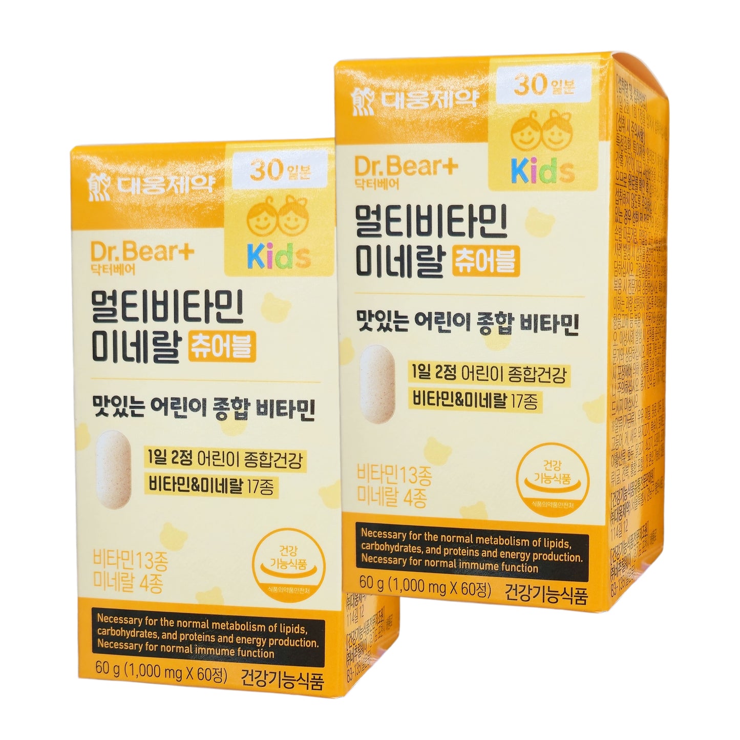 Dr. Bear+Kids Multivitamin & Mineral Chewable 60 Tablets x 2EA/ 60 Days