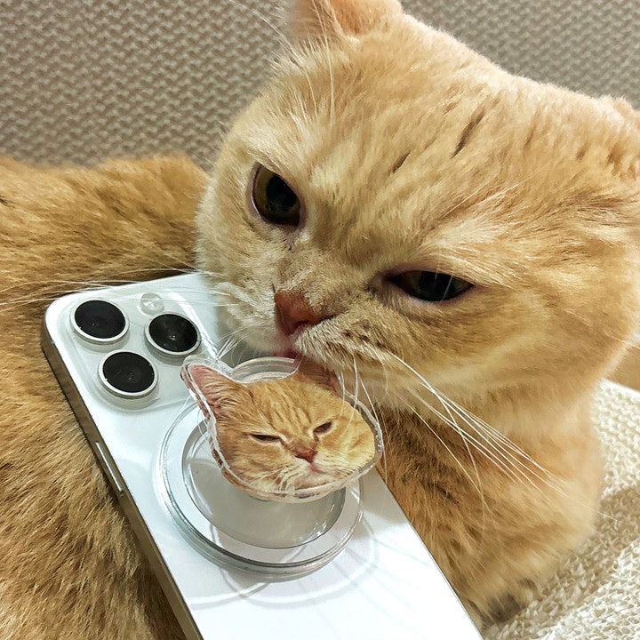 Custom Pet Photo Acrylic Phone Grip & Stand (1:1 Made-to-Order)