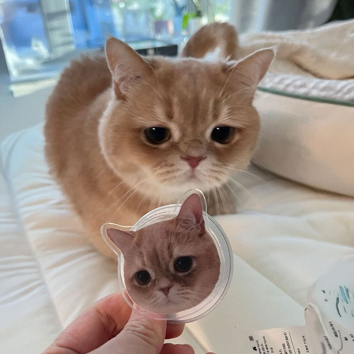 Custom Pet Photo Acrylic Phone Grip & Stand (1:1 Made-to-Order)