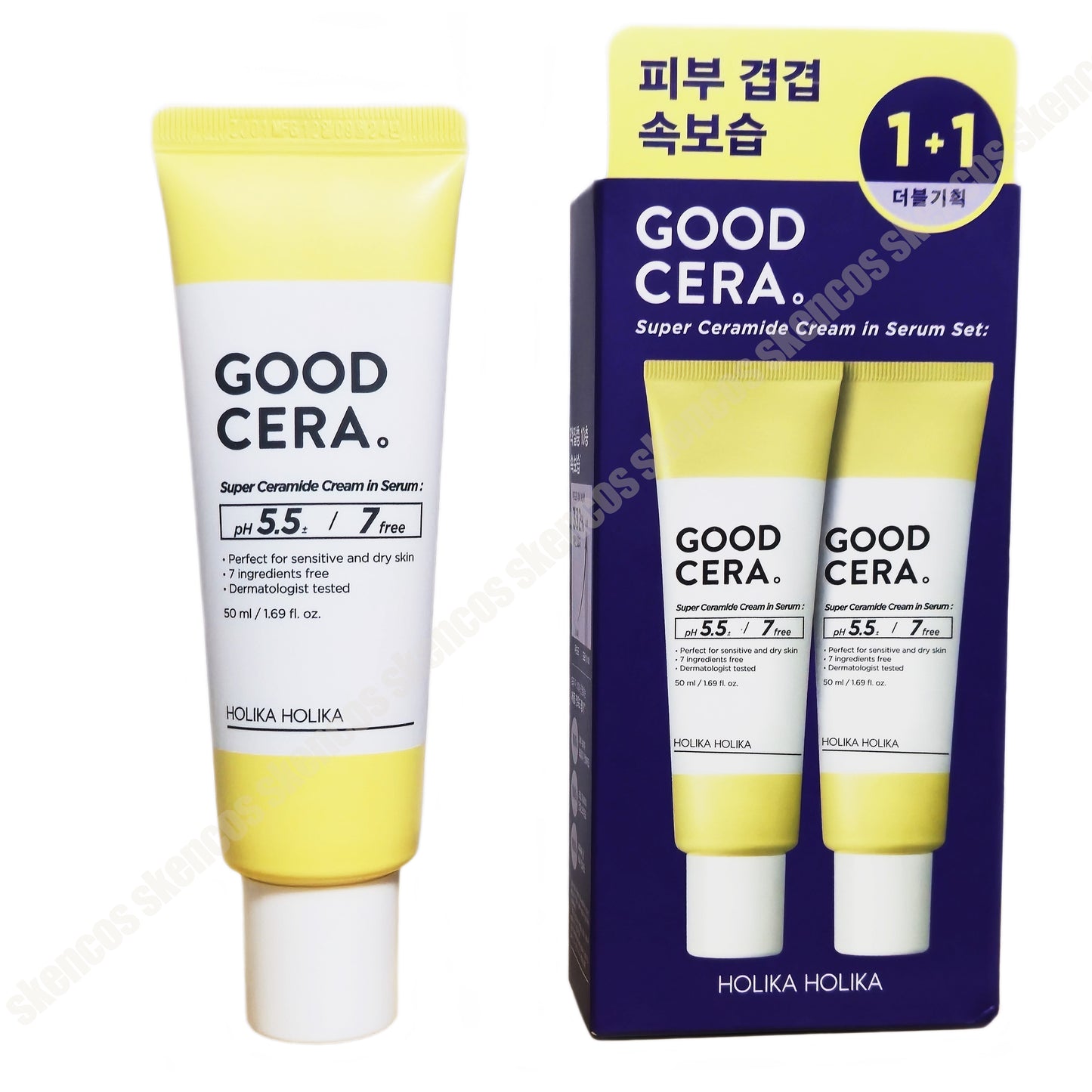 Holika Holika Good Cera Super Ceramide Cream in Serum 1.69fl.oz.x2EA/7Free/Mild Peel