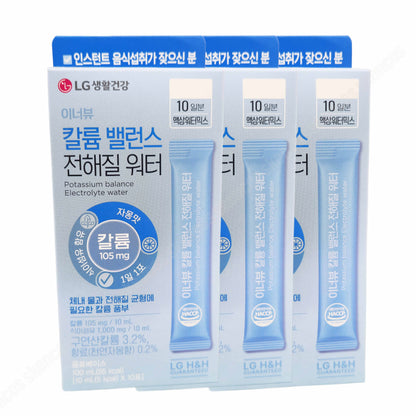 LG Innerbeau Potassium Balance Electrolyte Water 3 Pack / 30 Sticks / 30 Days