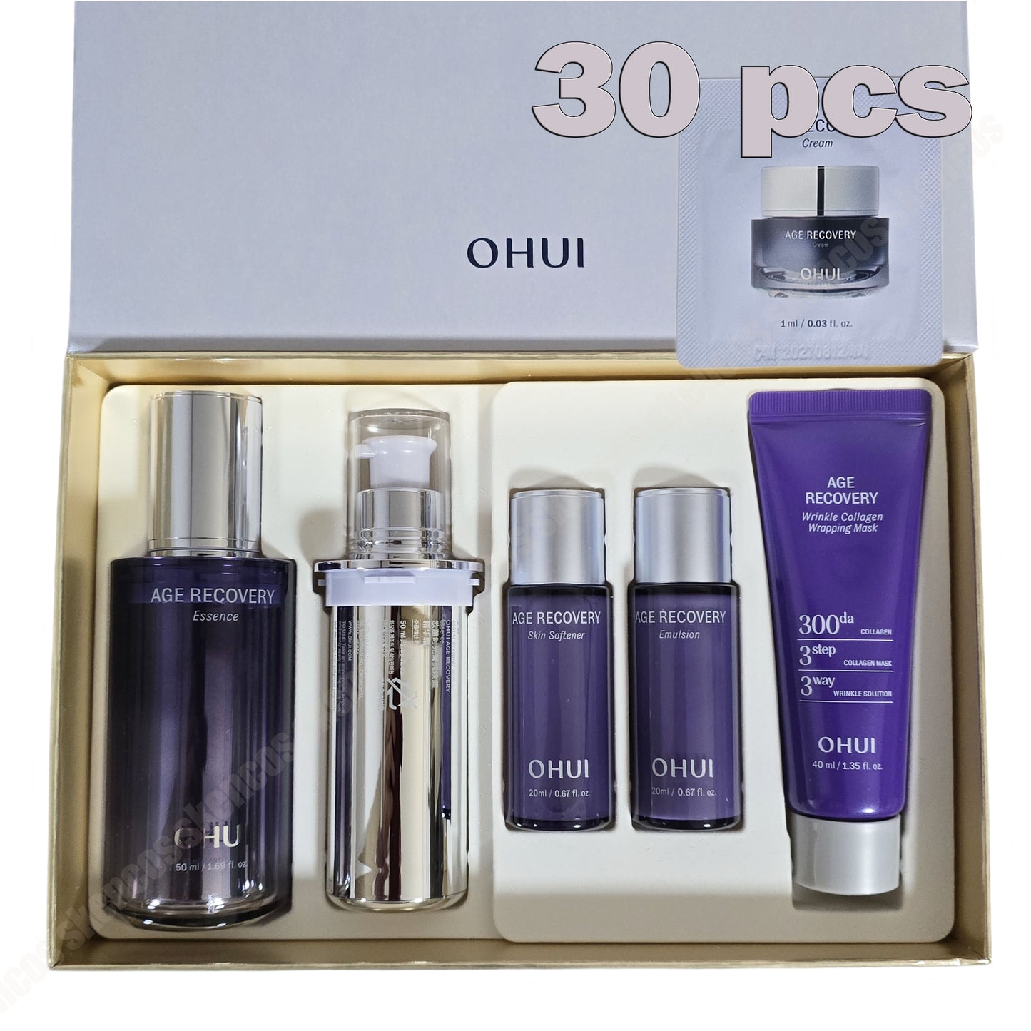 OHUI Age Recovery Essence 50ml+Refill+Kits Set/Anti-aging/Collagen/Visible signs