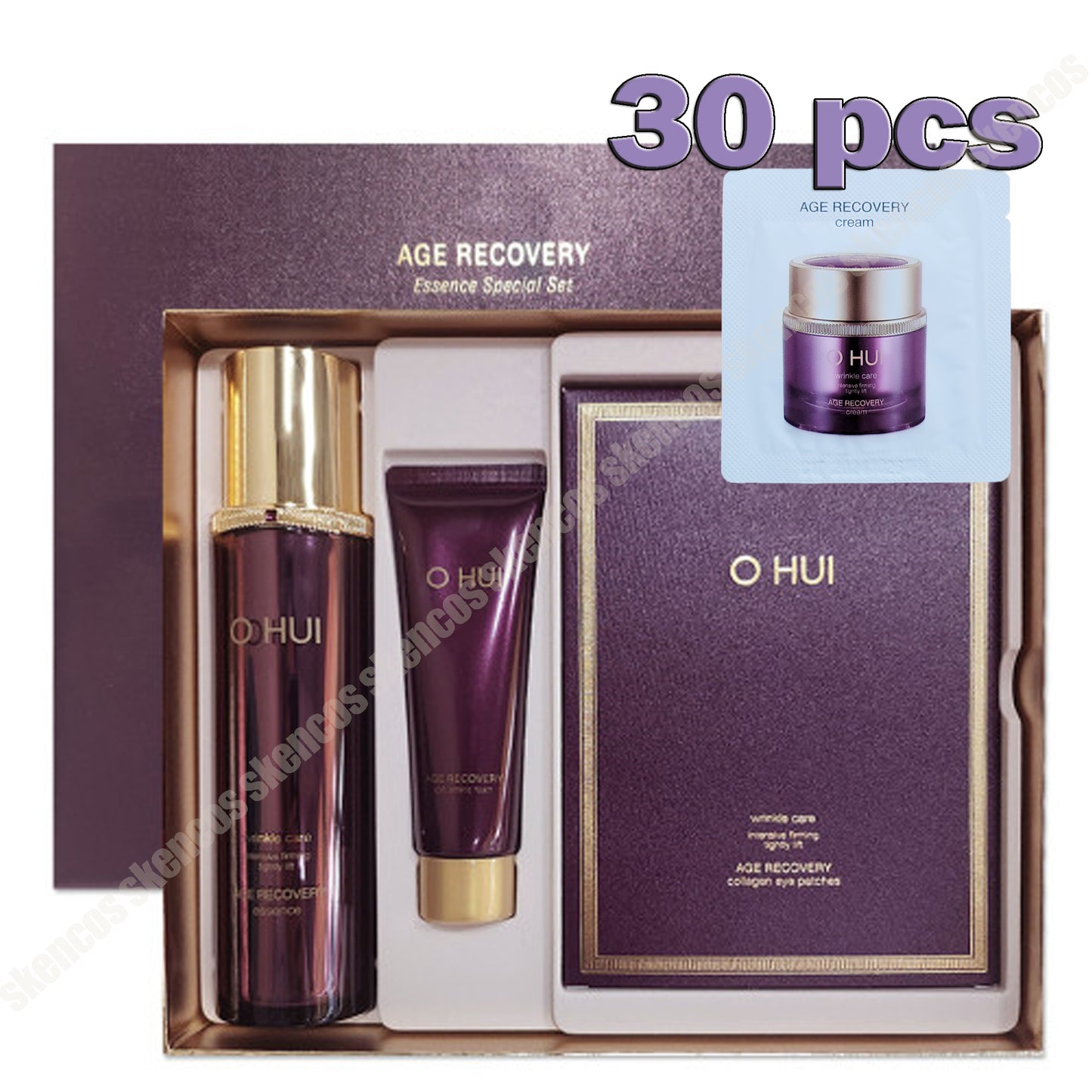 OHUI Age Recovery Essence 90 мл, большой размер + наборы против старения/коллагена/видимых признаков