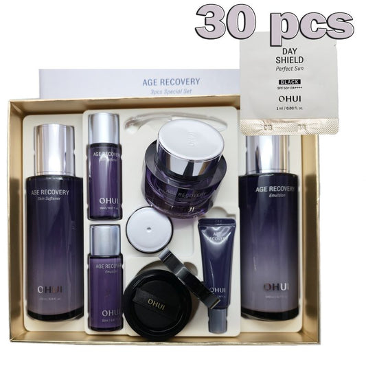 OHUI Age Recovery Special Set/Toner+Emulsion+Cream /Anti-aging/Collagen+Suncream 30ea