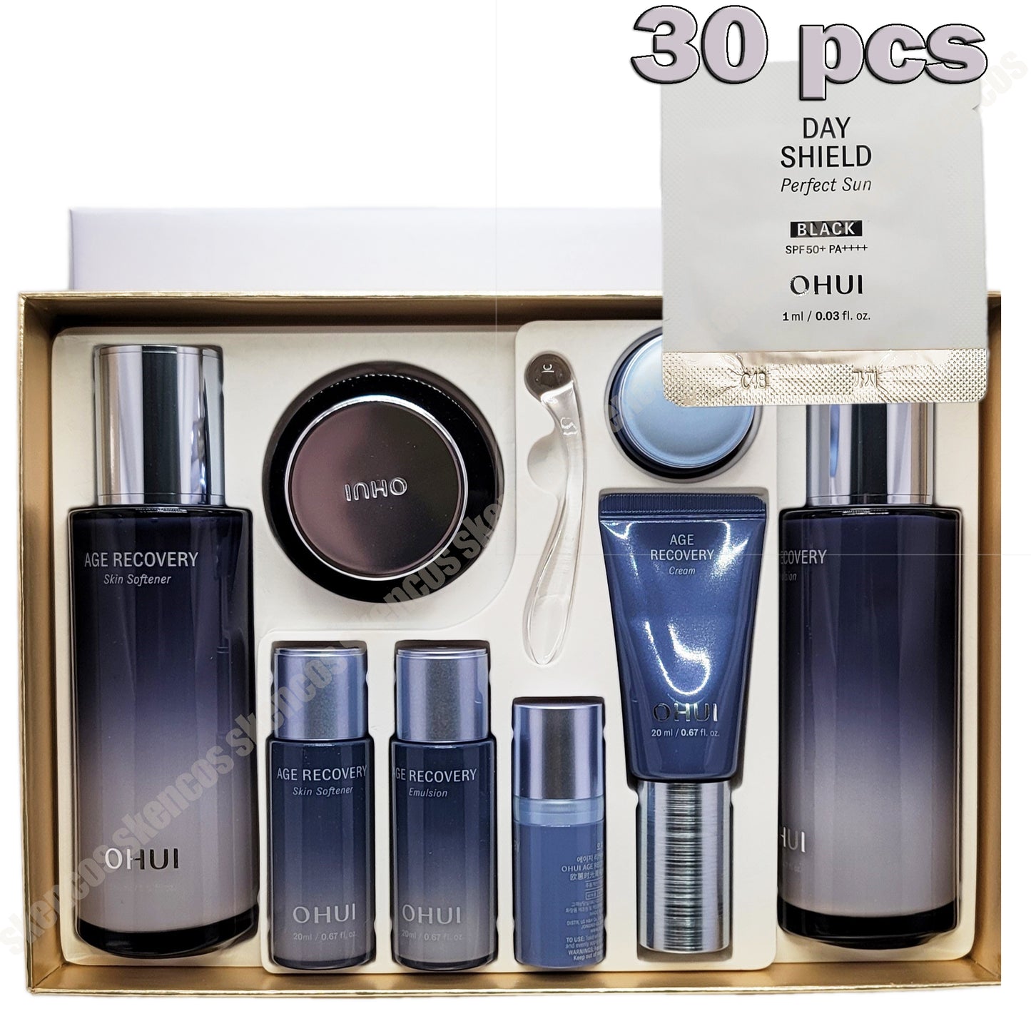 OHUI Age Recovery Special Set/Toner+Emulsion+Cream /Anti-aging/Collagen+Suncream 30ea