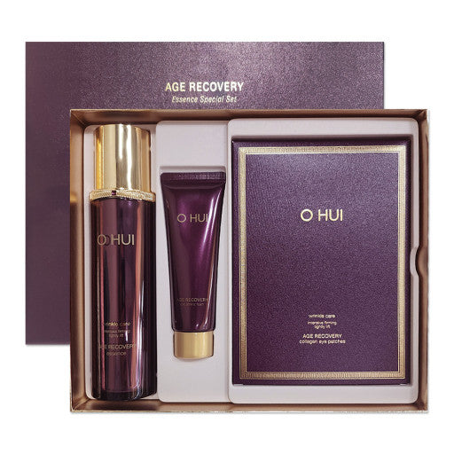 OHUI Age Recovery Essence 90 мл, большой размер + наборы против старения/коллагена/видимых признаков