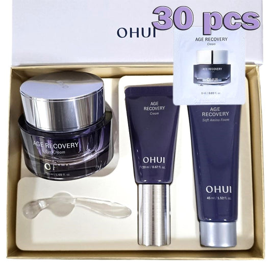 OHUI Age Recovery Eye Cream 50ml+Cream 20ml Set /Big Size + Cream 30ea(30ml)/Visible signs/Dark circles/Collagen