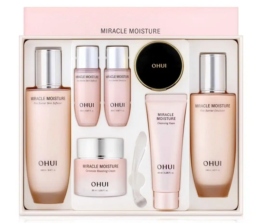 OHUI Miracle Moisture 3 Items Set/Toner+Emulsion+Cream/Pink Barrier/Glow/Renewed