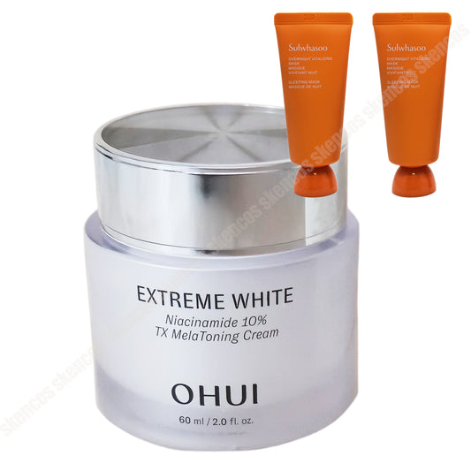 OHUI Extreme White Mela Cream 60ml/2oz /Dark Spots+Sulwhasoo Overnight Masks 2EA/70ml