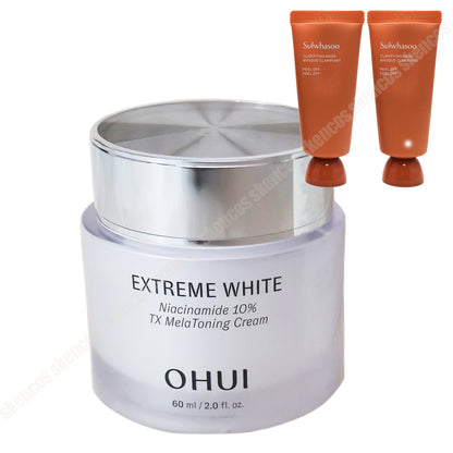 OHUI Extreme White Mela Cream 60ml/Dark Spots+Sulwhasoo Peel Off Masks70ml