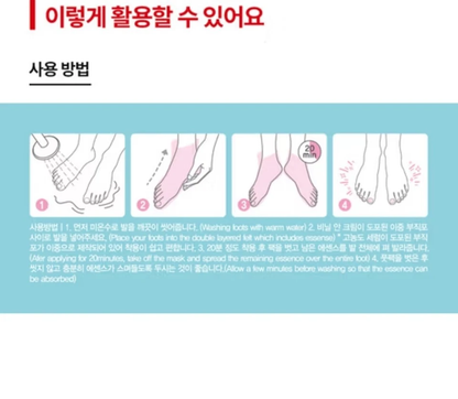 5 Pouches/Pack Me In Foot Care Pack SOCK-TYPE/Moisturizing/Rose Extract/Korea