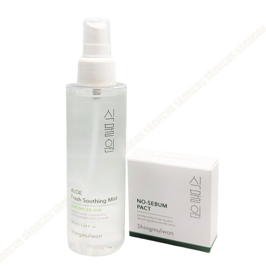 Shingmulwon Aloe Fresh Soothing Mist 5.24 fl.oz+No Sebum Powder Pact 4g