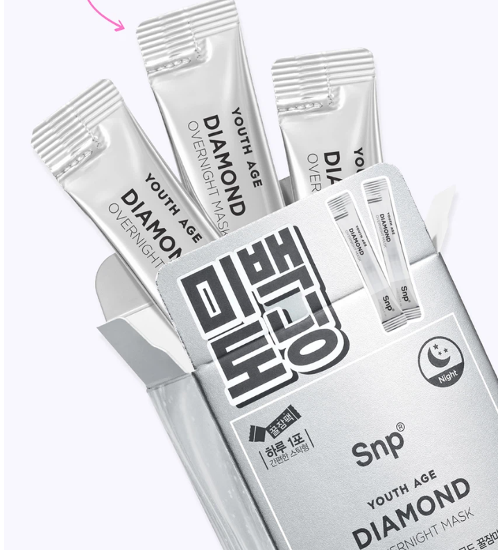 5 Pack- 50 Sticks- SNP Youth Age  Diamond Sleeping Mask 4ml x 10 Sticks