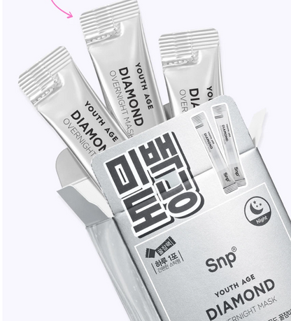 5 Pack- 50 Sticks- SNP Youth Age  Diamond Sleeping Mask 4ml x 10 Sticks