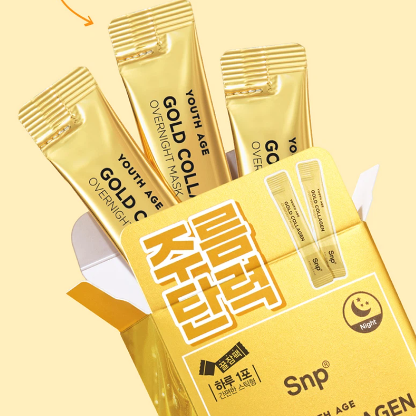 5 Pack- 50 Sticks- SNP Youth Age Collagen Sleeping Mask 4ml x 10 Sticks