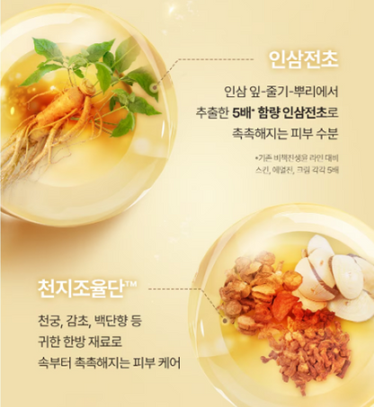 Sooryehan Bichaek Ginseng Yun Lotion 130ml + 100ml/Ginseng/Glossy/Emulsion