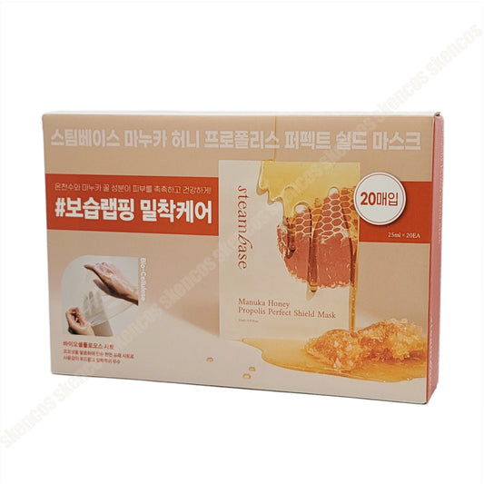 Steambase Manuka Honey Maskpack 20CT/Trockene und fettige Haut/Reizungen/Feste Haftung 