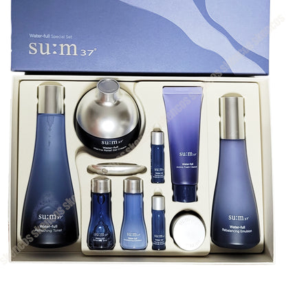 Sum37 Water full 3 kinds Special Gift Set/Skin/Gel Lotion/Cream+Kits/su:m/Marine