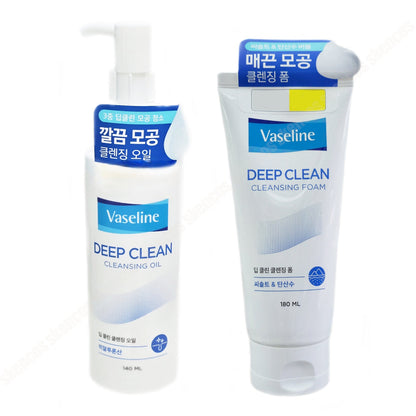 Vaseline Deep Clean Cleansing Oil 140ml/4.73 fl.oz.+Cleansing Foam 180ml/6oz