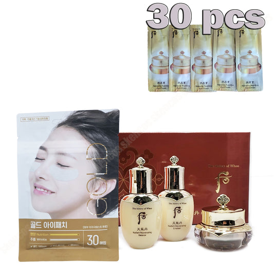 Whoo 3 Travel Kits+Eye Cream 30ea/1 oz+Eye Patch 1 Pack(30ea) Anti aging