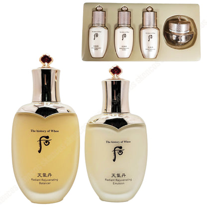 The History of Whoo Cheongidan Radiant Balancer 150ml & Emulsion 110ml & 4 Kits Gift Set