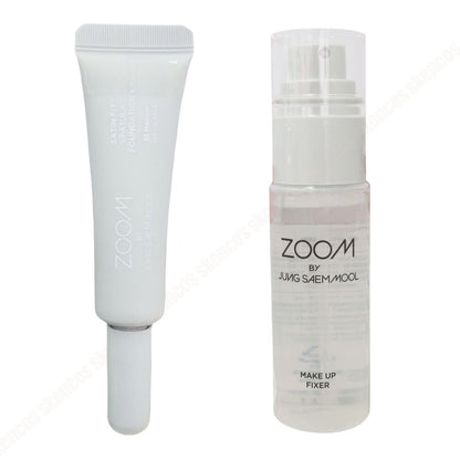 ZOOM BY JUNG SAEM MOOL Satin Fit Spatula Foundation (25ml) UV/19-21-23 Thin & Fit+Makeup Fixer 50ml