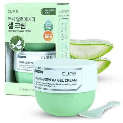 Cure Maxi Aloevera Gel Cream 250ml x 2ea/Soothing/Cooling/Calming/11 Free