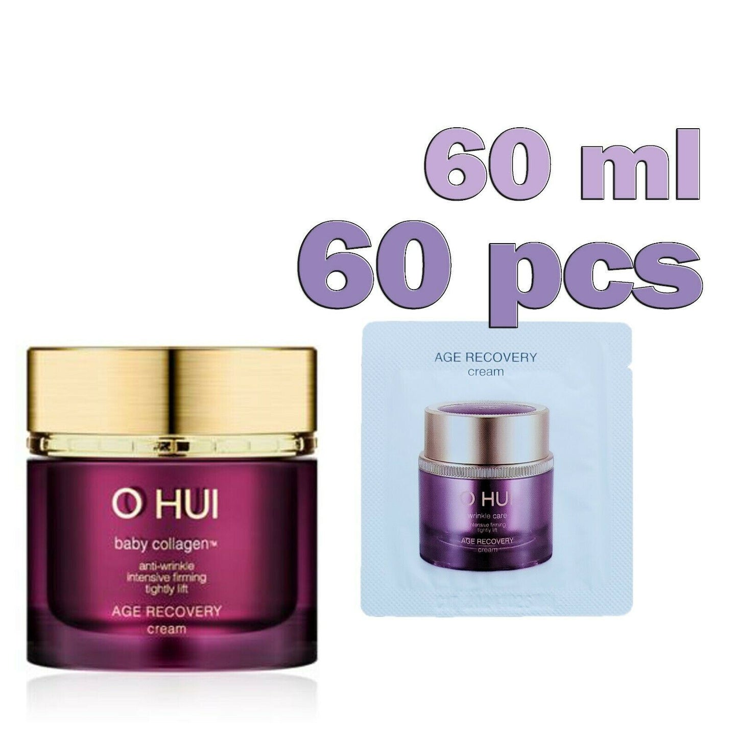 OHUI Age Recovery Cream 50ml +Cream Sample 60ml/60pcs/Anti-aging/Lifting/Firming