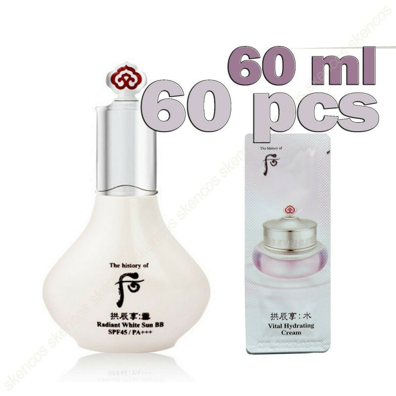 The History of Whoo Radiant White BB SPF 45 40ml+Vital Hydrating Cream 60pcs/2oz