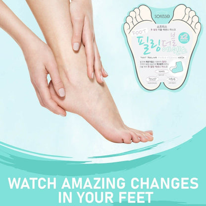 Soflisse Foot Peeling Double Essence Mask 10ct/Exfoliating/Smooth Feet/Anti-odor